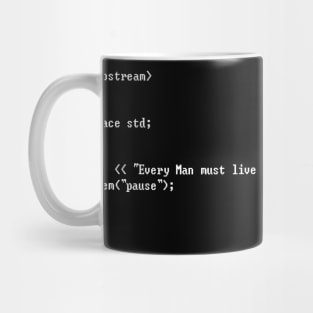Every Man must live by a CODE C++ white type Mug